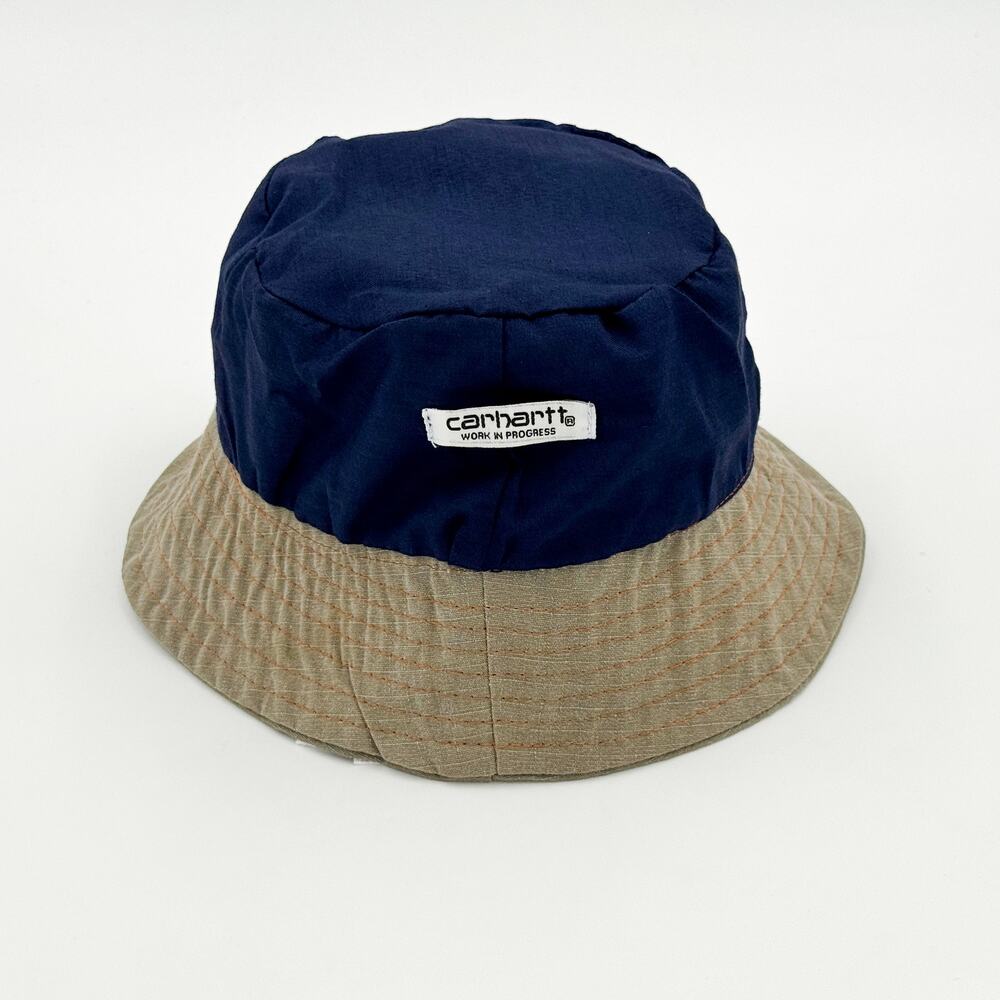 Carhartt WIP Four Color Colorblock Bucket Hat Olive Brown Charcoal Beige - Picture 5 of 9